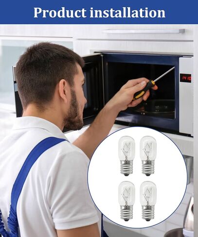 4Pcs 5304440031 Microwave Light Bulb Fits for Frigidaire Microwave Ovens E17 T7 25W 110-130V LED Appliance Bulb Replace 3B70067E in Saudi Arabia