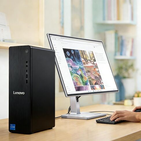 Lenovo IdeaCentre Liter Tower Desktop Computer • Intel Core i5-12500 Processor • 16GB DDR5 • 512GB SSD • Office 365 for The Web • HDMI + VGA, Wi-Fi 6 • Wired Keyboard & Mouse • Windows 11 in Kuwait