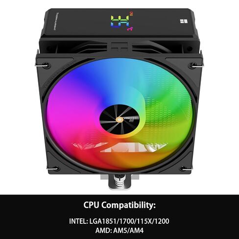 Thermalright TR Assassin X 120R Digital ARGB Black CPU Cooler, 120mm PWM Quiet CPU Fan, AGHP 4th Technology, Support Intel lga1700/1851/1150/1151/1200,AMD:AM4/AM5 in Kuwait