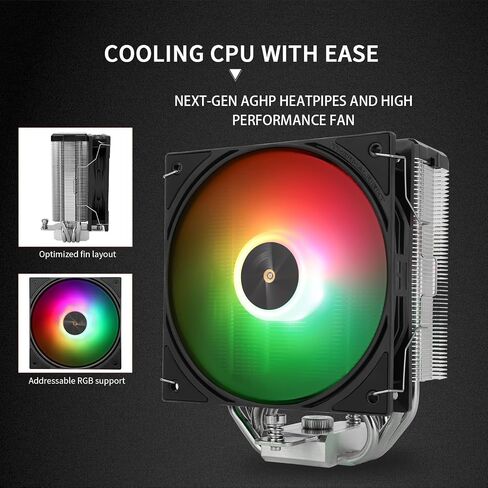 Thermalright TR Assassin X 120R Digital ARGB Black CPU Cooler, 120mm PWM Quiet CPU Fan, AGHP 4th Technology, Support Intel lga1700/1851/1150/1151/1200,AMD:AM4/AM5 in Kuwait