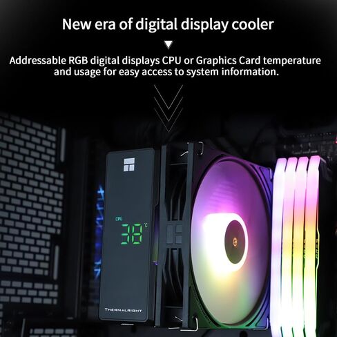 Thermalright TR Assassin X 120R Digital ARGB Black CPU Cooler, 120mm PWM Quiet CPU Fan, AGHP 4th Technology, Support Intel lga1700/1851/1150/1151/1200,AMD:AM4/AM5 in Kuwait