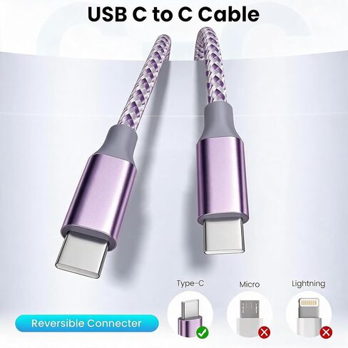 KYEHD USB C Cable，3 Pack 10FT 60W Fast Charging USB C to USB C Cable, Durable Type C Charger Cable for iPhone 17/16/15/iPad MacBook CarPlay and More in Saudi Arabia