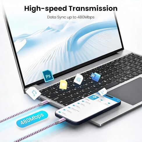 KYEHD USB C Cable，3 Pack 10FT 60W Fast Charging USB C to USB C Cable, Durable Type C Charger Cable for iPhone 17/16/15/iPad MacBook CarPlay and More in Saudi Arabia