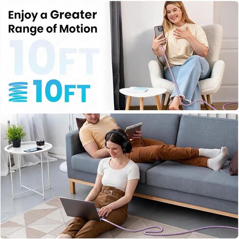 KYEHD USB C Cable，3 Pack 10FT 60W Fast Charging USB C to USB C Cable, Durable Type C Charger Cable for iPhone 17/16/15/iPad MacBook CarPlay and More in Saudi Arabia
