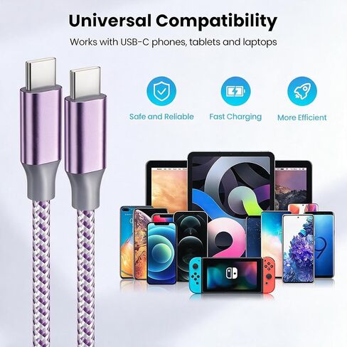 KYEHD USB C Cable，3 Pack 10FT 60W Fast Charging USB C to USB C Cable, Durable Type C Charger Cable for iPhone 17/16/15/iPad MacBook CarPlay and More in Saudi Arabia