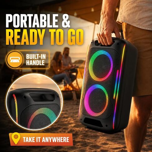 180W Peak Party Speaker Dual 6.5" Subwoofer, Powerful Sound/lightshow in Saudi Arabia