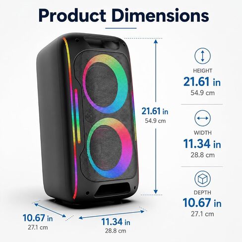 180W Peak Party Speaker Dual 6.5" Subwoofer, Powerful Sound/lightshow in Saudi Arabia