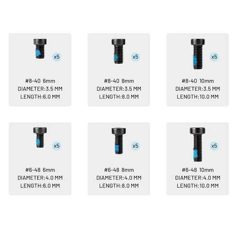 30Pcs Scope Mount Screw Set #6-48#8-40 for Vortex Leupold MLOK Ruger 10/22 in Kuwait