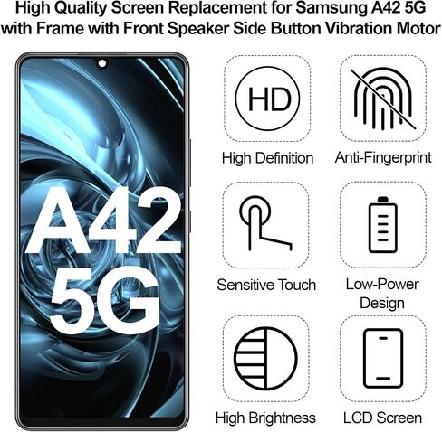 for Samsung A42 5G Screen with Earpiece Speaker Side Button Vibration Motor in Saudi Arabia