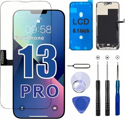 ZTR for iPhone 13 Pro Screen Replacement, 6.1'' LCD COF Display and Touch Digitizer Full Assembly with Repair Tool Kits, 120Hz Promotion, Screen Protector (for A2483, A2636, A2639, A2640, A2638) in Kuwait
