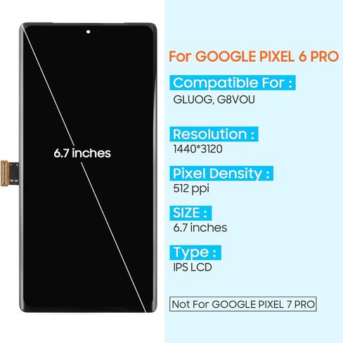 OLED for Google Pixel 6 Pro 5G LCD Screen Replacement for Google Pixel 6 Pro 5G LCD Display G8VOU GLUOG Touch Screen Digitizer Glass Full Assembly with Repair Tools (Not for Pixel 6) in Saudi Arabia