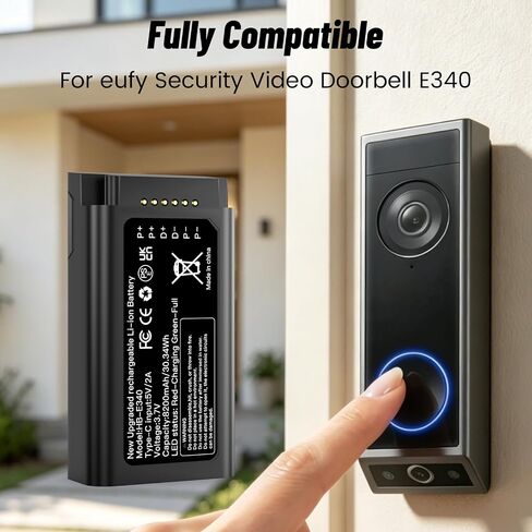 SHENMZ E340 Battery Compatible with eufy Video Doorbell E340 in Saudi Arabia