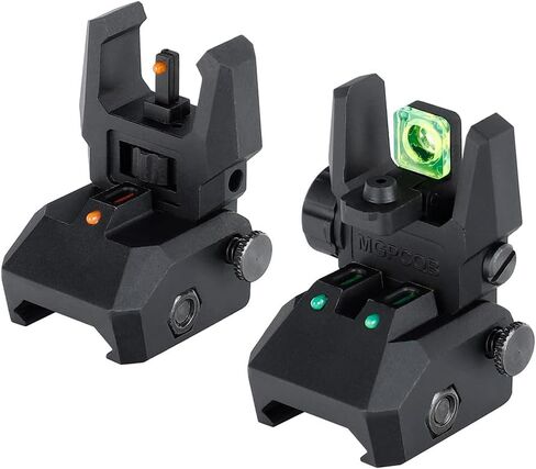 ohhunt Fiber Optic Sights Foldable Flip Up Sights Back up Sight Polymer Fiber A15 (Black 3) in Kuwait