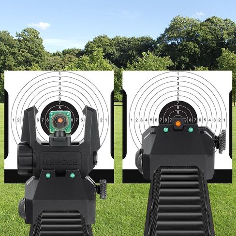 ohhunt Fiber Optic Sights Foldable Flip Up Sights Back up Sight Polymer Fiber A15 (Black 3) in Kuwait