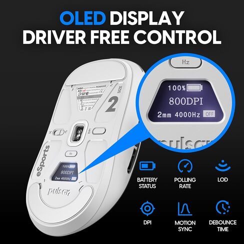 Pulsar Gaming Gears X2A ES Wireless Gaming Mouse, Medium, White in Kuwait