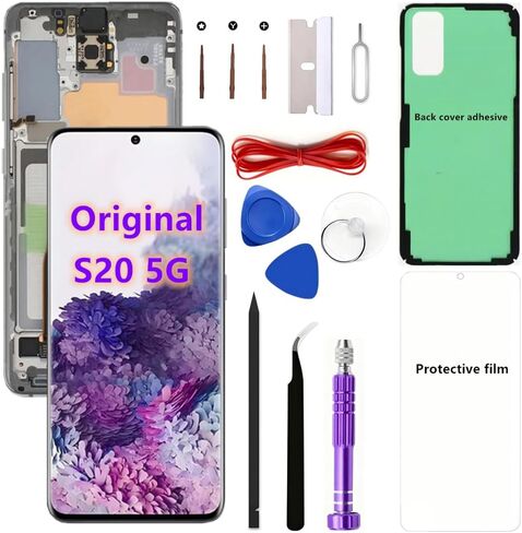 OEM Screen Replacement kit for Samsung Galaxy S20 6.2" Original AMOLED S20 5G SM-G981U,SM-G981U1 Display Touch Screen Digitizer Assembly (with Grey Frame) in Kuwait