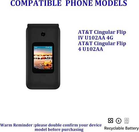 Pattaya New Battery LT14H504357W Compatible with AT&T Cingular Flip IV U102AA in Kuwait