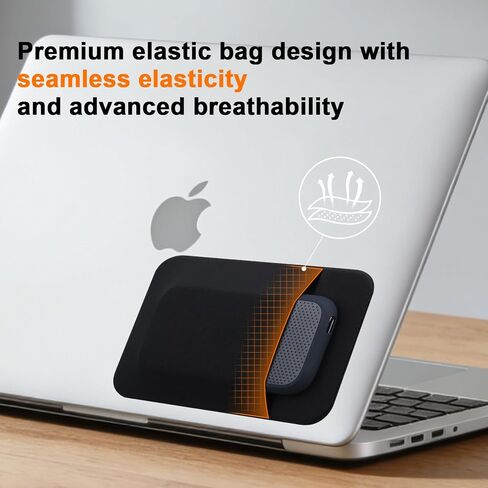 Adhesive Portable Hard Drive Sleeve for Laptop, Compatible with External Portable SSD Solid State Drive, Cable and More, Stick on External Hard Drive Case- Wrap-Around Hard Drive Pouch, Black in Saudi Arabia
