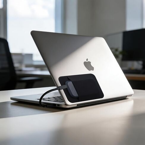 Adhesive Portable Hard Drive Sleeve for Laptop, Compatible with External Portable SSD Solid State Drive, Cable and More, Stick on External Hard Drive Case- Wrap-Around Hard Drive Pouch, Black in Saudi Arabia