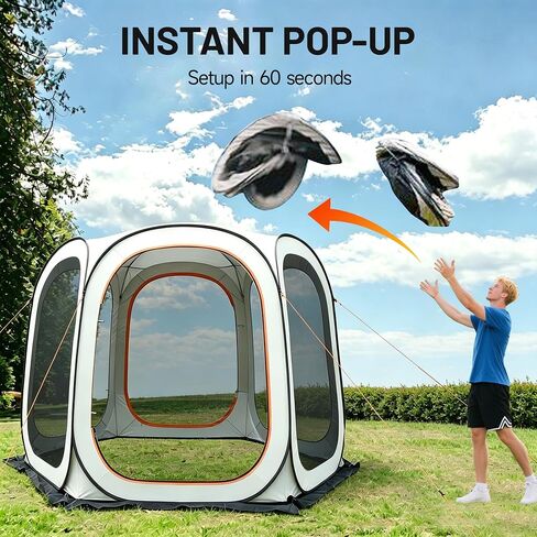 10 x 10 FT Pop Up Screen House Tent with Mosquito Netting, Beige in Saudi Arabia