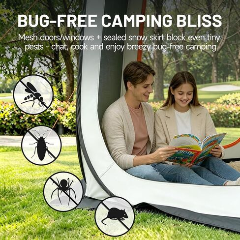10 x 10 FT Pop Up Screen House Tent with Mosquito Netting, Beige in Saudi Arabia