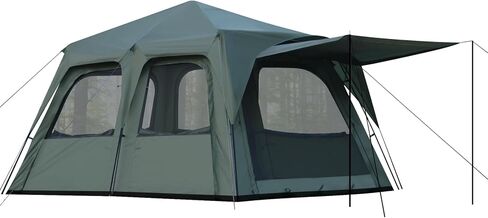 Castle Unicorn Instant 6-8 Person Camping Tent with Porch, Large Family Cabin Tent with 2 Rooms, Tall & Spacious 60s Easy Setup, Waterproof Glamping Tent, Big Tents for Outdoor Camping Hiking Backyard in Kuwait