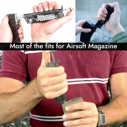 100-Rounds Airsoft Speed Loader for 6mm BBS Magazines with Adapter – Black in Saudi Arabia