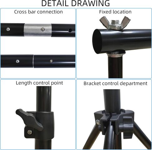 Photo Backdrop Stand Kit, 9x10ft Adjustable Background Stand Support Kit with Carry Bag & Sandbag for Photography, Parties, Wedding, Events Decoration in Kuwait
