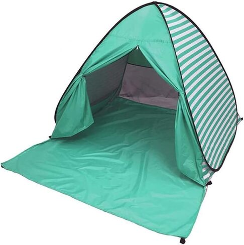 Automatic Pop Up Beach Tent for 2-3 Persons-Stripe Style (Dark Blue) in Saudi Arabia