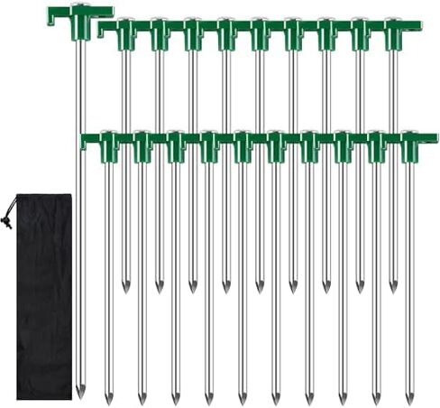 20 Pack Tent Stakes, Camping Stakes, 9.6 Inch, Green in Saudi Arabia