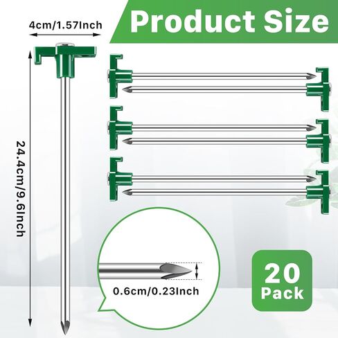 20 Pack Tent Stakes, Camping Stakes, 9.6 Inch, Green in Saudi Arabia