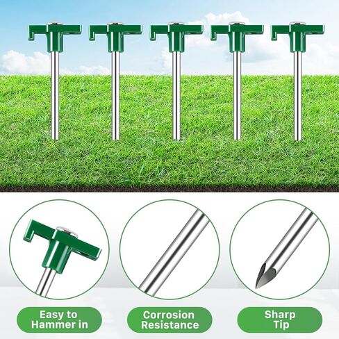 20 Pack Tent Stakes, Camping Stakes, 9.6 Inch, Green in Saudi Arabia