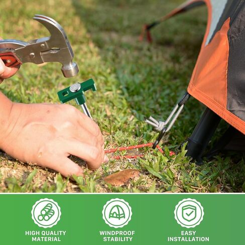 20 Pack Tent Stakes, Camping Stakes, 9.6 Inch, Green in Saudi Arabia