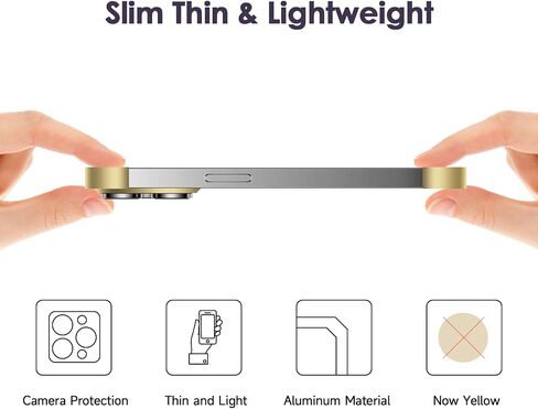 Losin Compatible with iPhone 14 Pro Case with Camera Lens Protector, Aluminum Metal Frameless, Borderless Design, Slim Thin & Lightweight, Shockproof Bumper Cover, for Women and Men (Gold) in Saudi Arabia