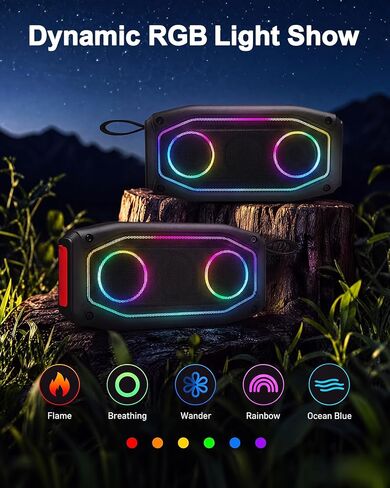 Qozybuds Magnetic Golf Speaker, 30W Portable Bluetooth 6.0 Golf Cart Speaker, IPX6 Waterproof, 30H Playtime, TWS Stereo, RGB Light, Shockproof Outdoor Speaker for Golf, Camping & Gifts in Kuwait