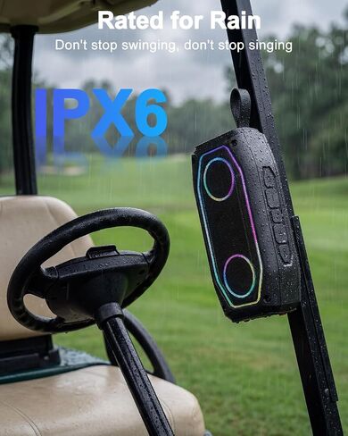 Qozybuds Magnetic Golf Speaker, 30W Portable Bluetooth 6.0 Golf Cart Speaker, IPX6 Waterproof, 30H Playtime, TWS Stereo, RGB Light, Shockproof Outdoor Speaker for Golf, Camping & Gifts in Kuwait