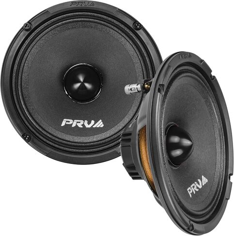 PRV AUDIO 6.5 Inch Midrange Neodymium Speaker 400 Watts RMS 4 Ohm Pair 6MR400-NDY-4 Bullet, High Performance Car Audio Loudspeaker High Output Sound, Black Bullet Neo Mid (2 Speakers) in Kuwait