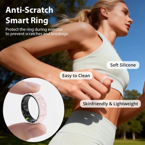 Smart Ring for Women, Health Tracker & 5ATM, COLMI R02. (Pink Ceramic, 8#) in Saudi Arabia