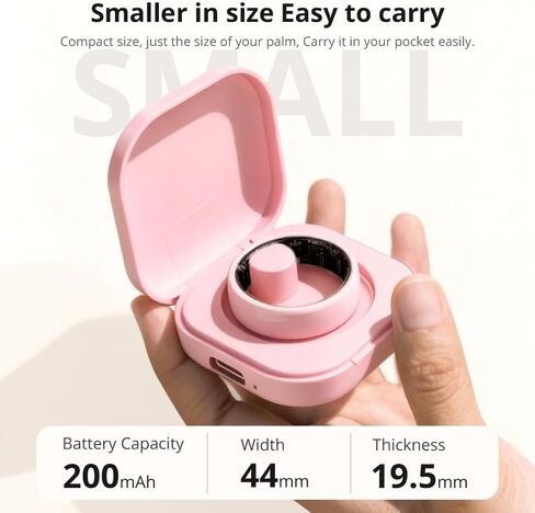 Smart Ring for Women, Health Tracker & 5ATM, COLMI R02. (Pink Ceramic, 8#) in Saudi Arabia