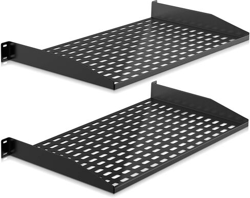 StarTech.com 2-Post 12U Heavy-Duty Wall Mount Network Rack, 19" Open Frame Server Rack & Pyle 2-Pc 1U Server Rack Shelf, Vented Shelves for Good Air Circulation, Cantilever Mount in Kuwait