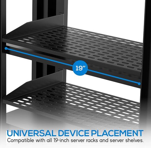 StarTech.com 2-Post 12U Heavy-Duty Wall Mount Network Rack, 19" Open Frame Server Rack & Pyle 2-Pc 1U Server Rack Shelf, Vented Shelves for Good Air Circulation, Cantilever Mount in Kuwait