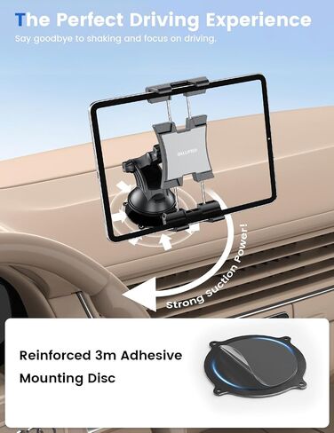 OHLPRO Tablet Holder for Car Dashboard Windshield, Long Arm iPad Holder for Car with 80mm Suction Cup, Tablet Mount for Truck SUV Semi, Fits 4.7-13" iPad Pro Air Mini Galaxy, Road Trip Essentials in Kuwait