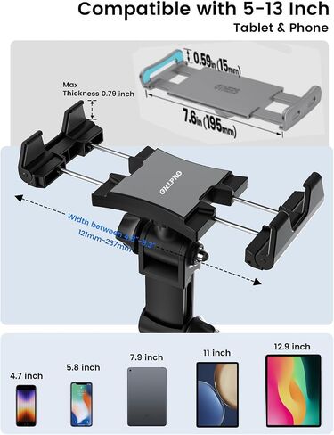 OHLPRO Tablet Holder for Car Dashboard Windshield, Long Arm iPad Holder for Car with 80mm Suction Cup, Tablet Mount for Truck SUV Semi, Fits 4.7-13" iPad Pro Air Mini Galaxy, Road Trip Essentials in Kuwait