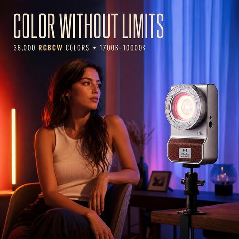 IRIS LED Video Light Creator Kit 5W BI-Color 2700K-6500K CRI/TLCI 96+ ، IP54 ، التحكم في التطبيق ، الإضاءة المستمرة المحمولة للتصوير والفيديو in Kuwait
