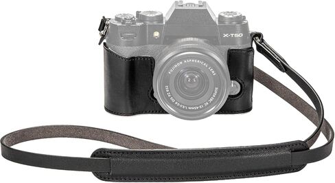 Nappa Leather Camera Case with Strap for Fujifilm X-T50 (Pink) in Kuwait