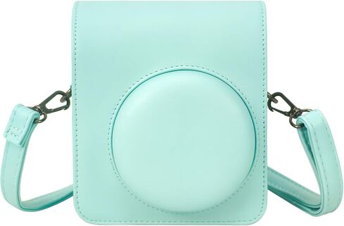 Camera Case Compatible with Fuji Instax Mini 13 Instant Camera, PU Leather Protective Bag with Adjustable Shoulder Strap (Frost Blue) in Kuwait