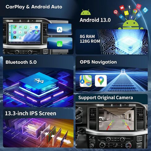 Qualcomm Car Radio for Ford F250 2021 2022 2023 2024 13.3" Radio Upgrade in Kuwait