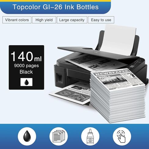 GI-26 GI26 Black Ink Bottles Compatible for Canon 26 GI-26 GI26 Ink Refill in Kuwait