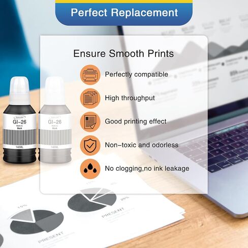 GI-26 GI26 Black Ink Bottles Compatible for Canon 26 GI-26 GI26 Ink Refill in Kuwait