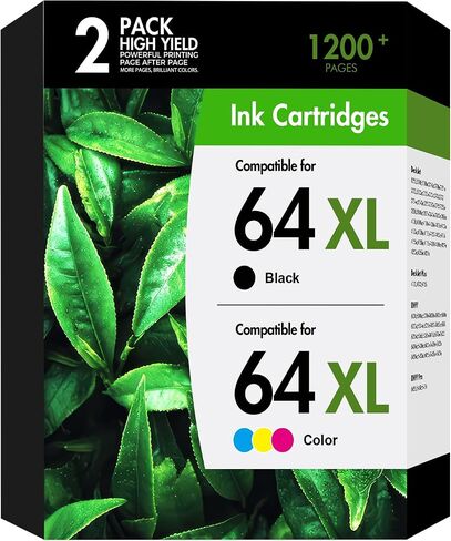 64 64XL Black and Color Ink Cartridges Combo Pack for HP 7855 7900e Printer in Saudi Arabia
